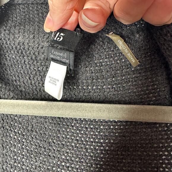 9/15 Saks 5th Ave Dark Gray Waterfall Front Cardigan with Sequins Large - Picture 6 of 16